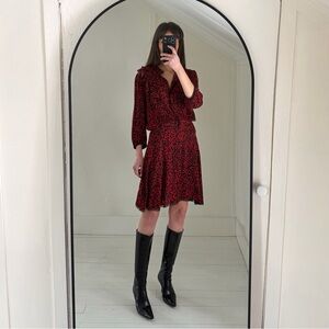 Zadig & Voltaire Remo Leo Coeur Leopard Print Drop Waist Mini Dress